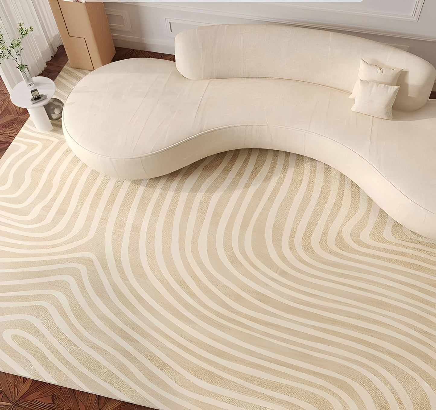 Sana – Tapis en peluche moderne avec rayures