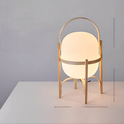 Takara – Lampe sur pied en verre design en bois massif