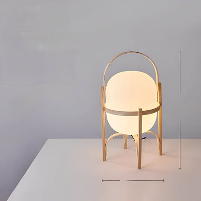 Takara – Lampe sur pied en verre design en bois massif