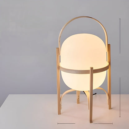 Takara – Lampe sur pied en verre design en bois massif