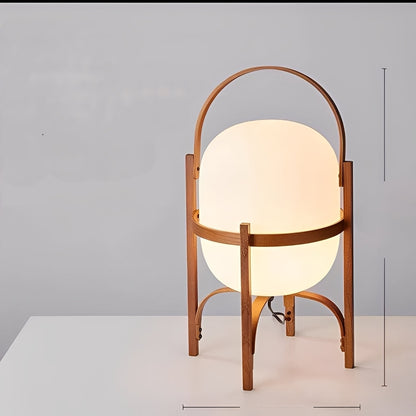 Takara – Lampe sur pied en verre design en bois massif