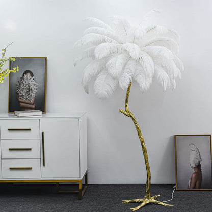 Franz – Lampe de Plancher Décorative en Résine Plume