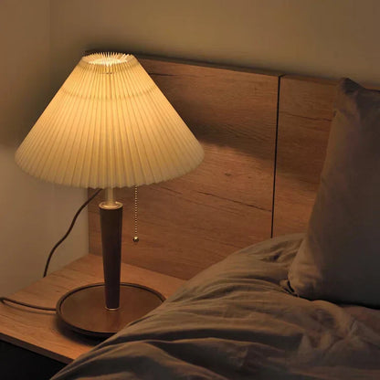 Sayuri – Lampe de chevet rétro en noyer