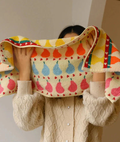 DoucePoire – Serviette pour enfant en coton doux à motif poire