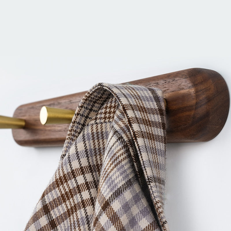 Brunn – Porte-manteau mural en bois massif & laiton