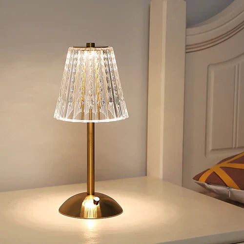 Lampe Cristal Dorée – Éclat raffiné pour déco luxueuse