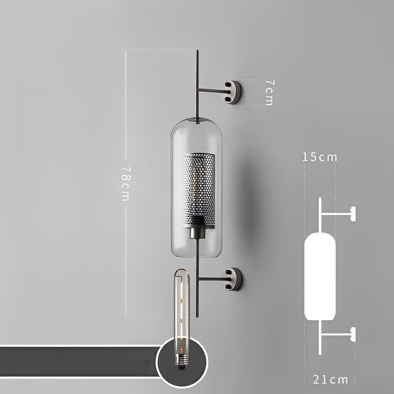 Valerio – Applique Murale Boule en Verre Rétro