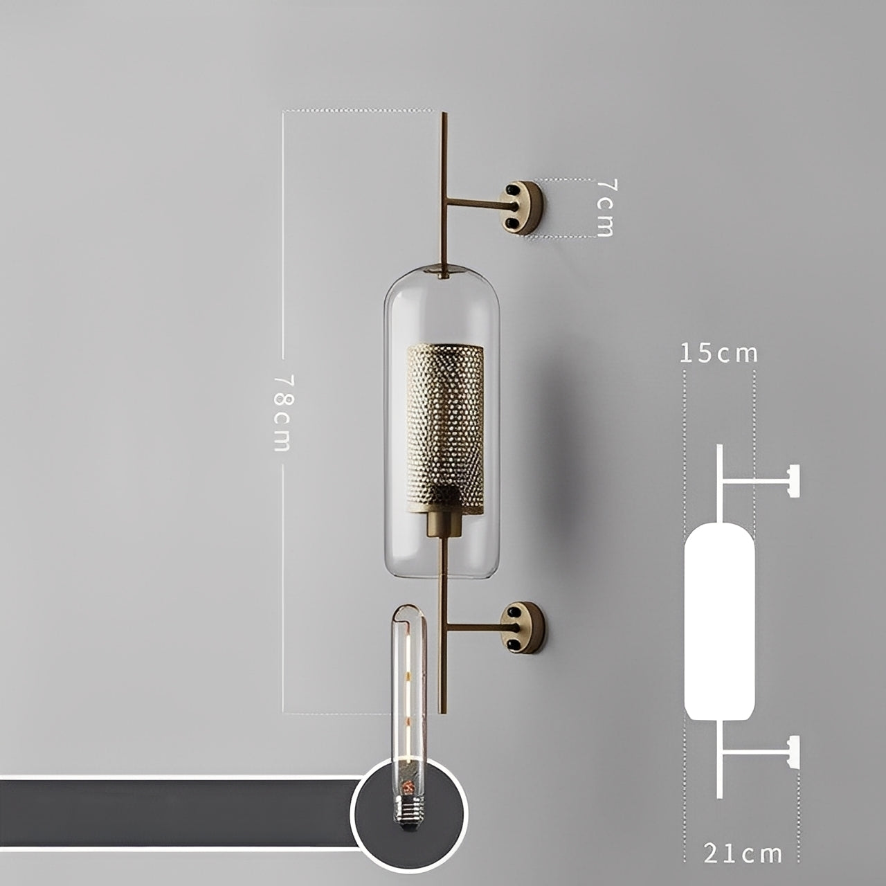 Valerio – Applique Murale Boule en Verre Rétro