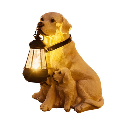 Danny – Figurine de jardin solaire chien avec lanterne