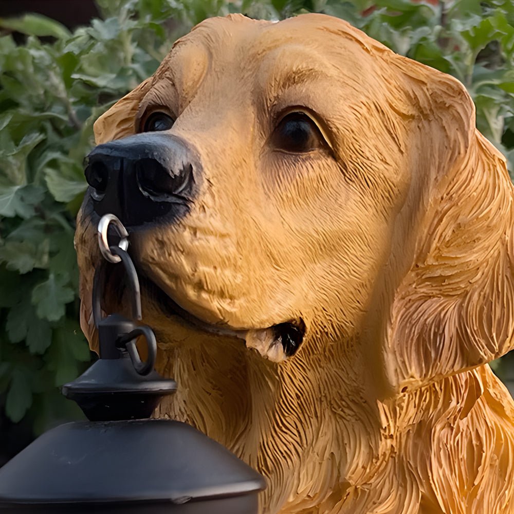 Danny – Figurine de jardin solaire chien avec lanterne