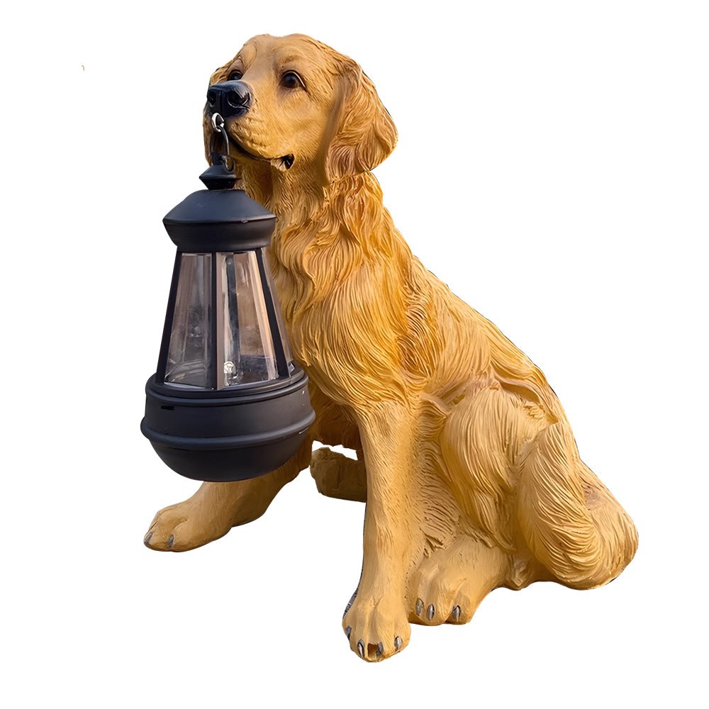 Danny – Figurine de jardin solaire chien avec lanterne