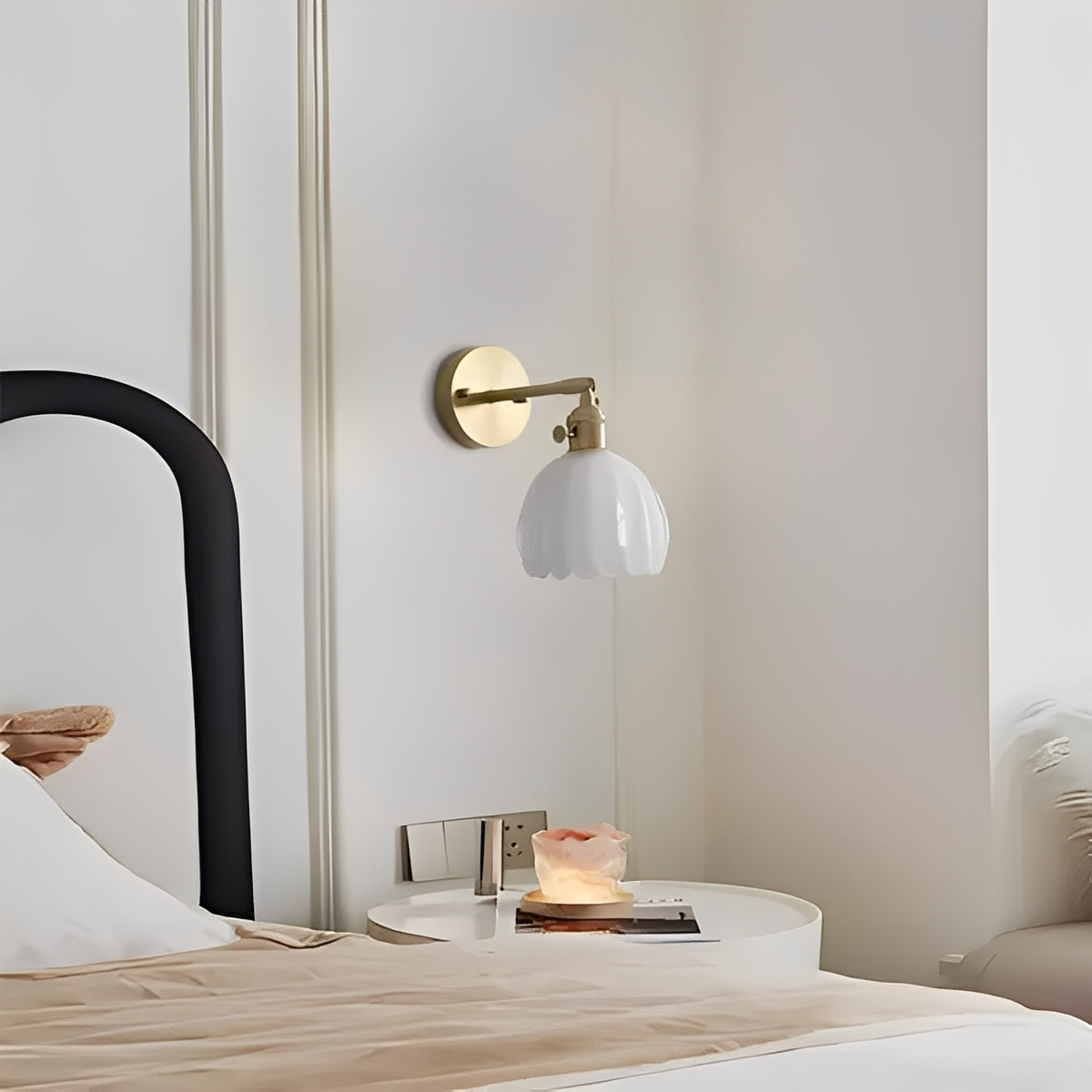 Fiona – Applique en Verre Cuivre Rétro