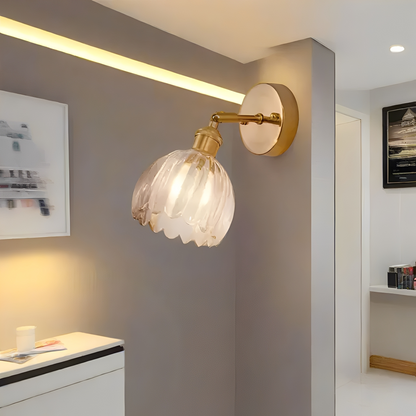 Fiona – Applique en Verre Cuivre Rétro