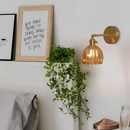 Fiona – Applique en Verre Cuivre Rétro