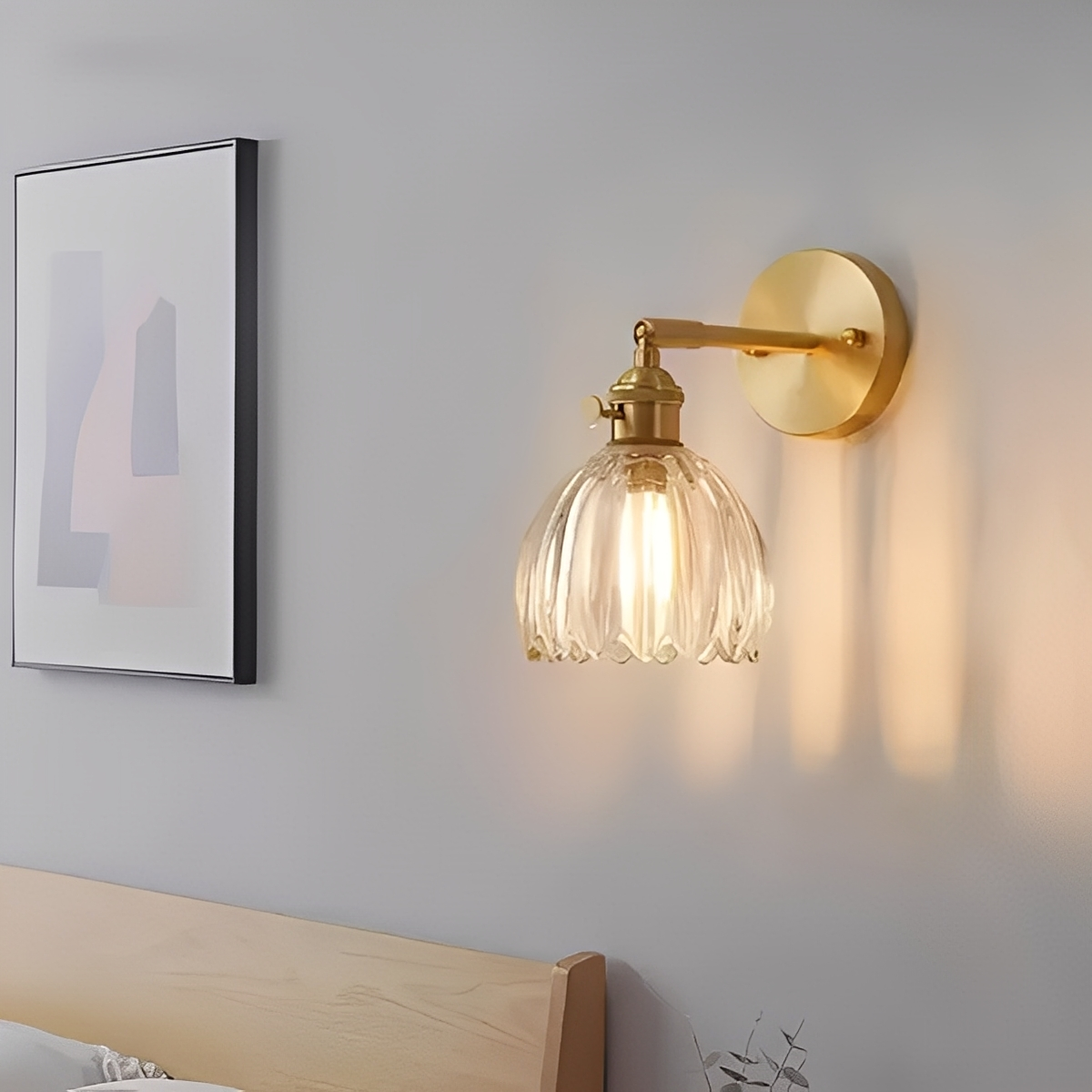 Fiona – Applique en Verre Cuivre Rétro