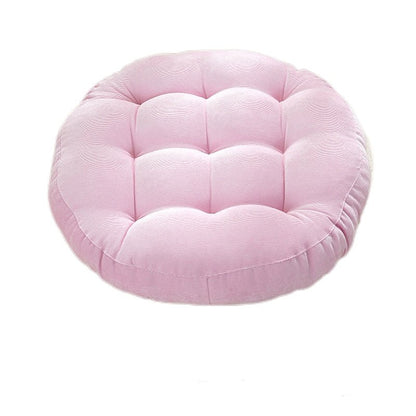 DouxCâlin – Coussin rond en velours côtelé, rembourrage épais