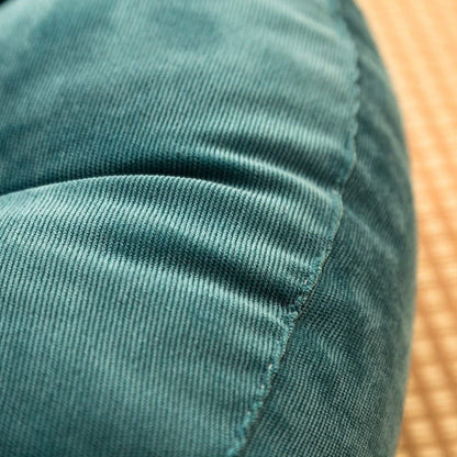 DouxCâlin – Coussin rond en velours côtelé, rembourrage épais