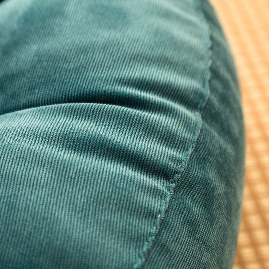 DouxCâlin – Coussin rond en velours côtelé, rembourrage épais