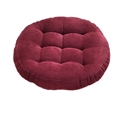 DouxCâlin – Coussin rond en velours côtelé, rembourrage épais