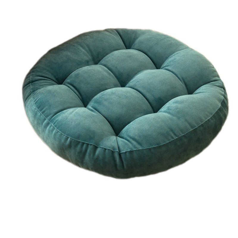 DouxCâlin – Coussin rond en velours côtelé, rembourrage épais