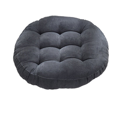 DouxCâlin – Coussin rond en velours côtelé, rembourrage épais