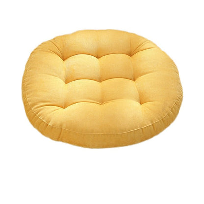 DouxCâlin – Coussin rond en velours côtelé, rembourrage épais