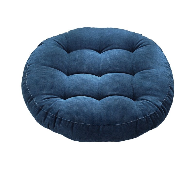 DouxCâlin – Coussin rond en velours côtelé, rembourrage épais