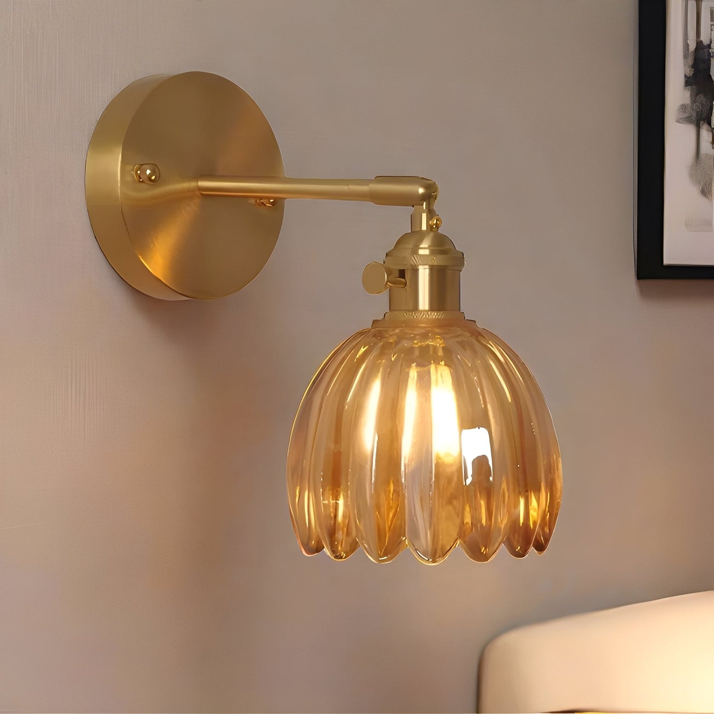 Fiona – Applique en Verre Cuivre Rétro