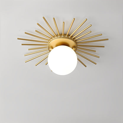 Solena – Lampe de plafond tournesols dorés