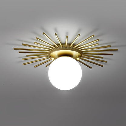 Solena – Lampe de plafond tournesols dorés