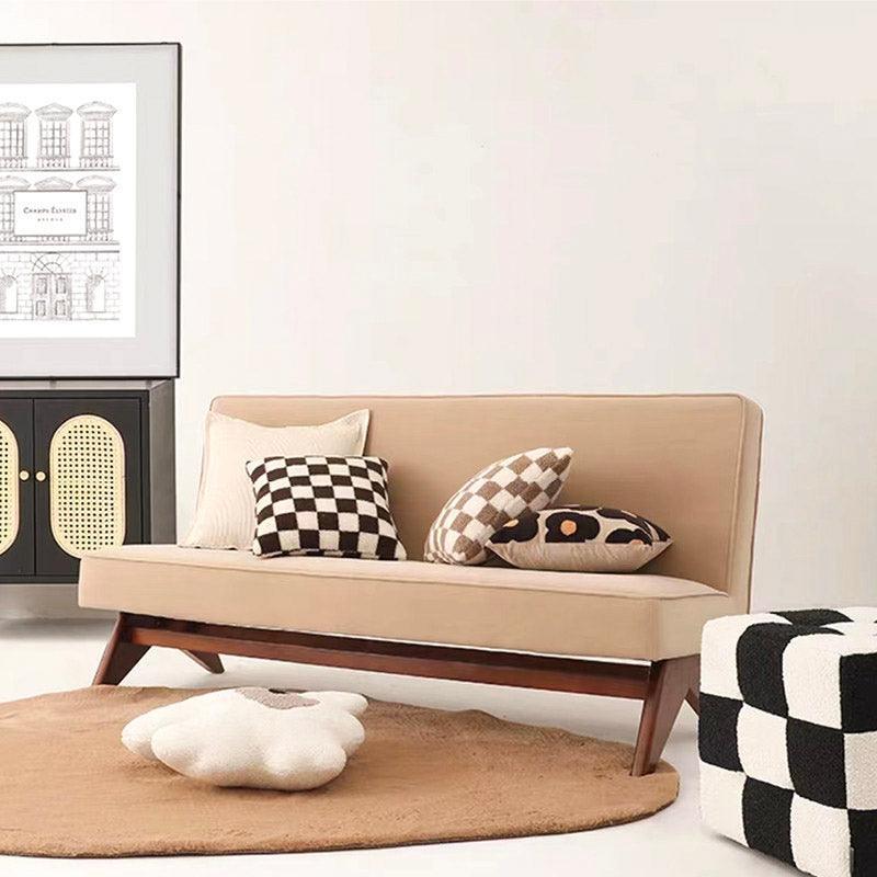 Housse de Coussin Échiquier en Velours – Coloris Matcha ou Café au Lait