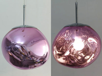 VerreLave – Suspension artisanale en verre effet lave