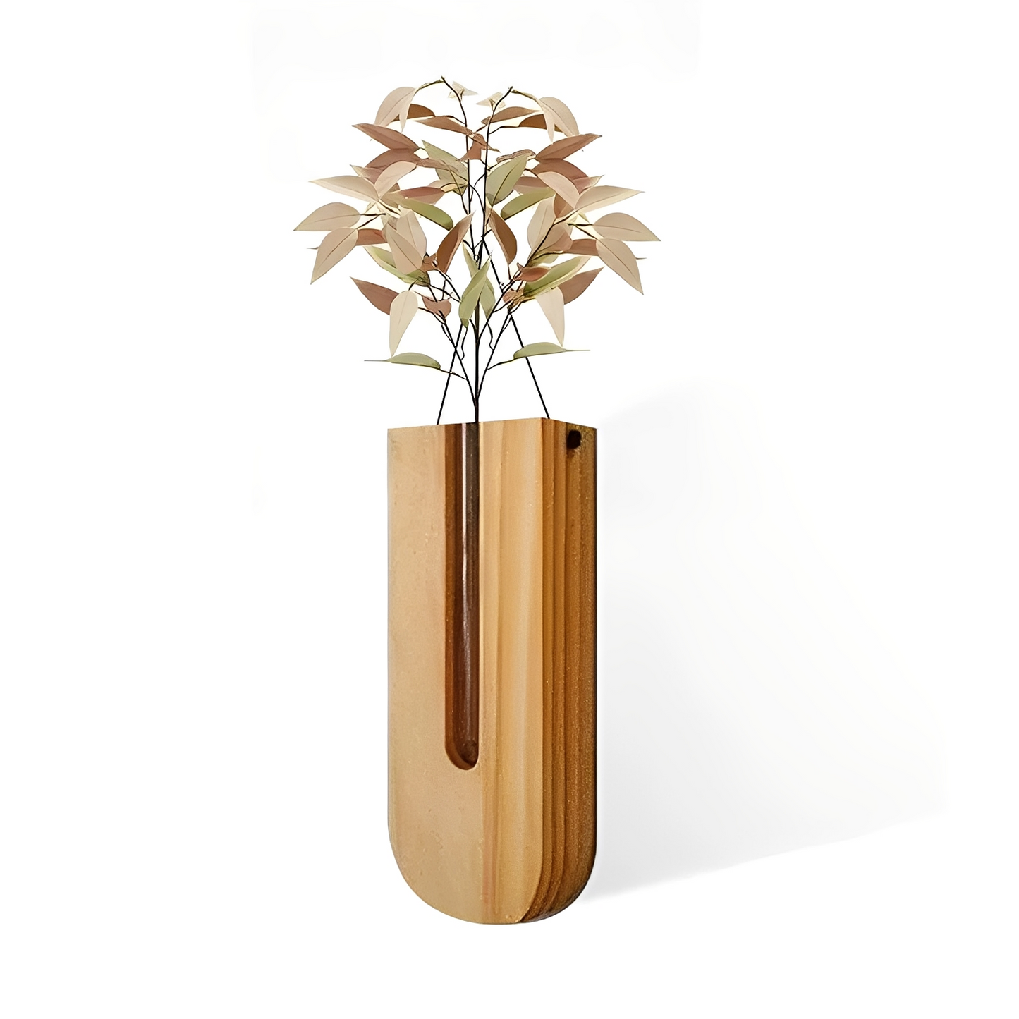 Haruto – Vase murale simple en bois naturel