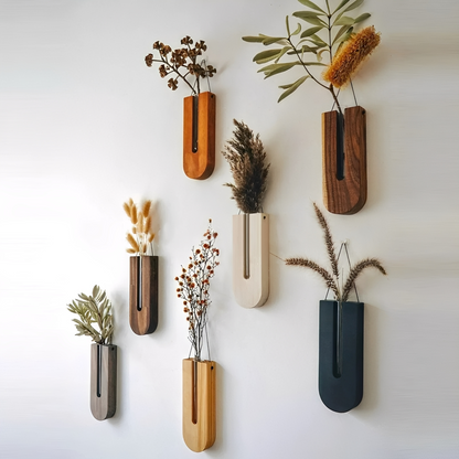 Haruto – Vase murale simple en bois naturel