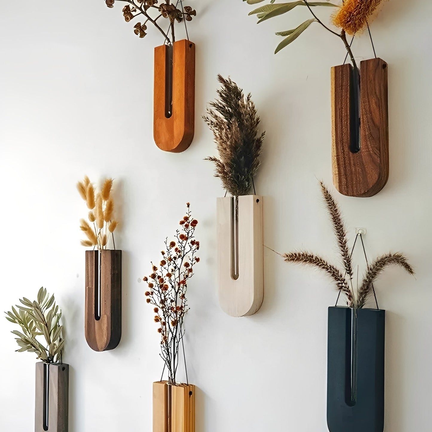 Haruto – Vase murale simple en bois naturel