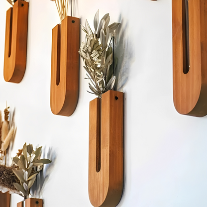 Haruto – Vase murale simple en bois naturel