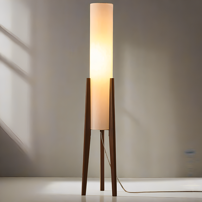 Edda – Lampe sur pied en noyer massif