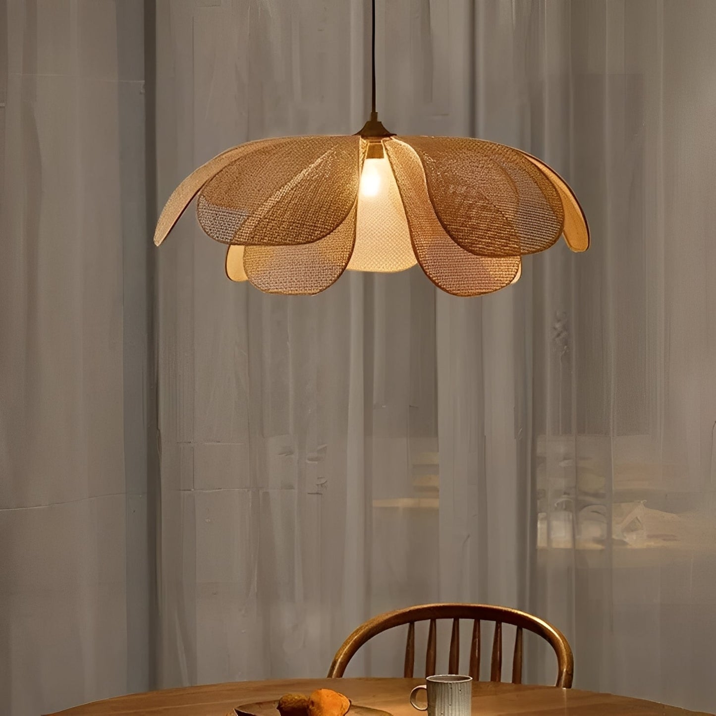 Selina – Lampe Suspendue Pétales en Rattan Fait Main