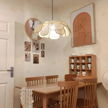 Selina – Lampe Suspendue Pétales en Rattan Fait Main